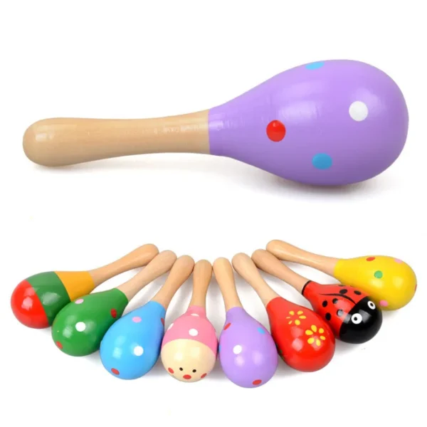 1pc Baby Kid Wooden Ball Toy Sand Hammer Rattle Musical Instrument Percussion Infant - Image 2