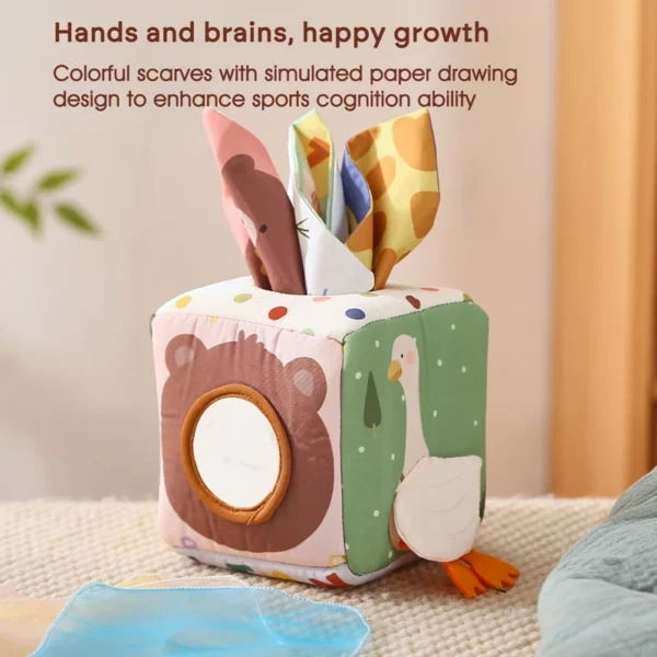 Baby Montessori Toy cotton Magic Tissue Box Finger Exercising Busy Board Game Educational Toy Soft Rattle Game Cloth Book Gift - Image 6