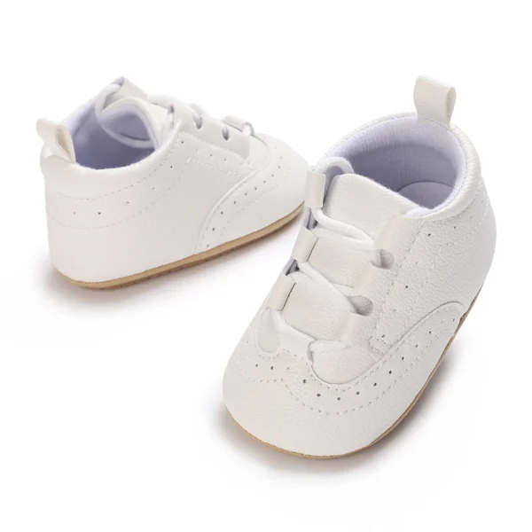 Newborn Baby Boys' Shoes Moccasin Fashion Casual Sports Shoes White Baptist Soft Sole Anti Slip First Step - Image 3