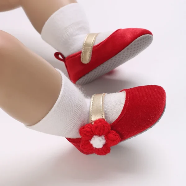 Prewalker Newborn Baby Plush Bow Solid Color Soft Comfort 0-18 Months Baby Casual Shoes Toddlers - Image 2