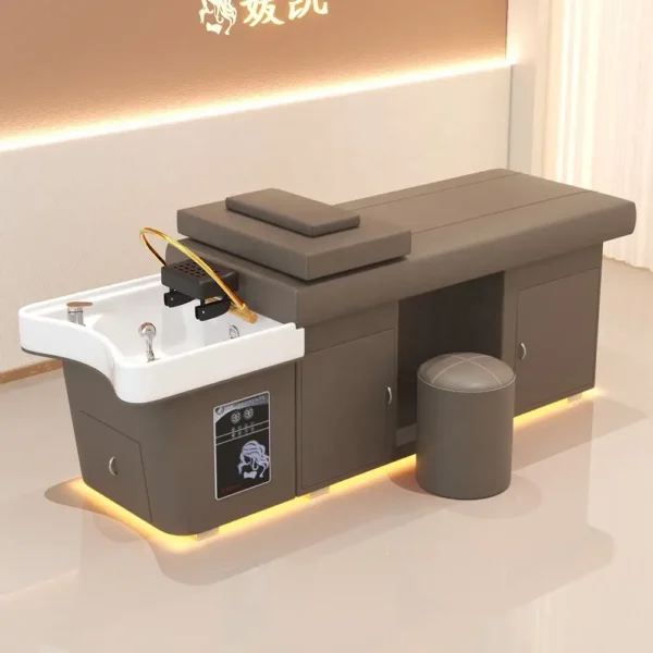 Head Spa Massage Bed Salon Furniture with Water Circulation Fumigation Shampoo Bed - Image 4