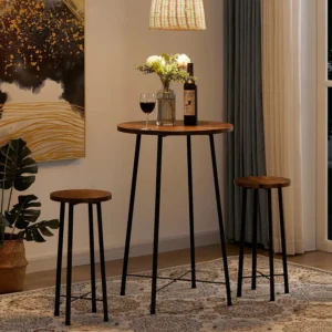 3-Piece Pub Dining Furniture, Counter Height Wood Top for Breakfast Dinner Coffee Nap Conference