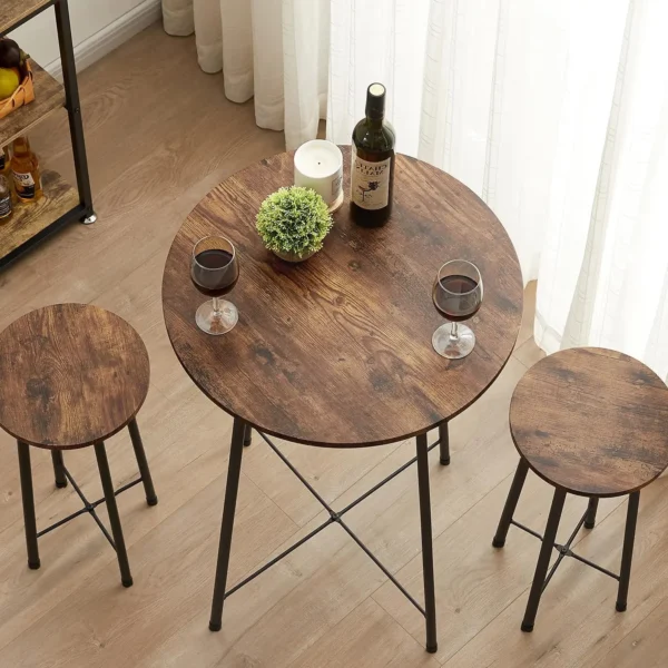 3-Piece Pub Dining Furniture, Counter Height Wood Top for Breakfast Dinner Coffee Nap Conference - Image 6