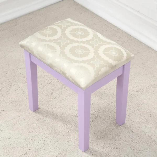 Makeup Vanity Table and Stool Set, Purple Dressers Bedroom Furniture - Image 4