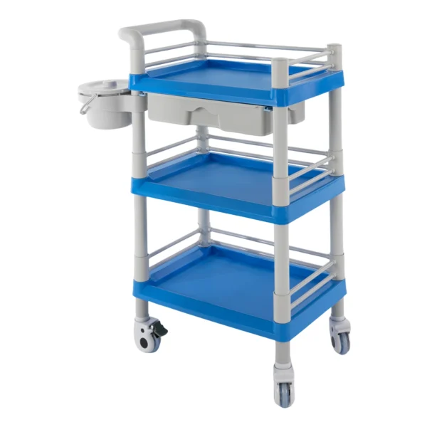 3-tier Beauty Trolley, Beauty Trolley, Salon Trolley with Drawer and Waste Bin - Image 4