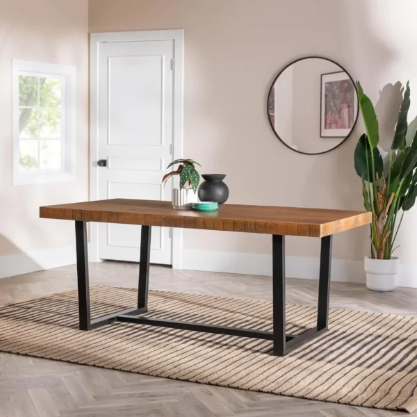 Modern Solid Wood Dining Table, 72 Inch, Rustic Oak bar table home bar table cocktail table led table table home bar furniture