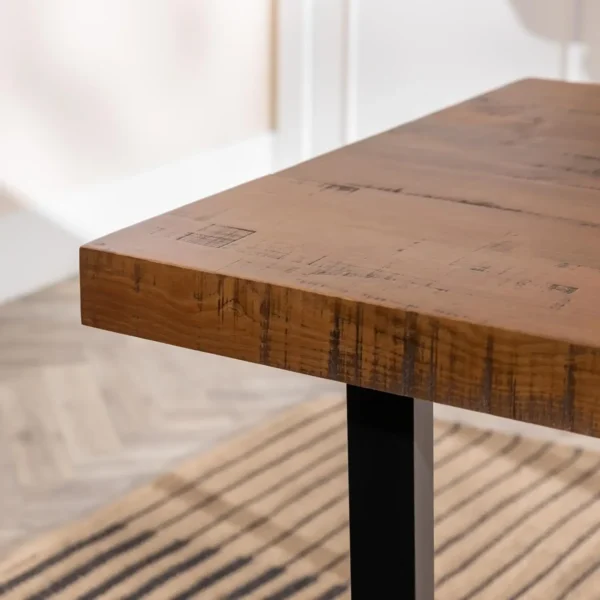 Modern Solid Wood Dining Table, 72 Inch, Rustic Oak bar table home bar table cocktail table led table table home bar furniture - Image 5