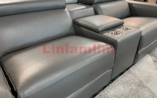 MINGDIBAO Electric Dual Motor Recliners with Adjustable Headrest & Cup Holder Genuine Leather Power Reclining Sofa Theater Seats - Image 4