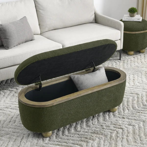 Storage Ottoman Bench, Bedroom Bench with Hidden Storage, Footrest Stool for Living Room Furniture, Entryway, Hotel Use - Image 4