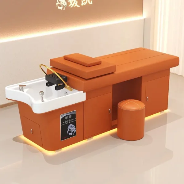 Head Spa Massage Bed Salon Furniture with Water Circulation Fumigation Shampoo Bed - Image 2