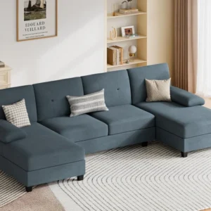 Sectional Couches for Living Room, U-Shaped Sofa with Chaise, 4-seat Large Sectional Modern Couch for Living Room, Apartment