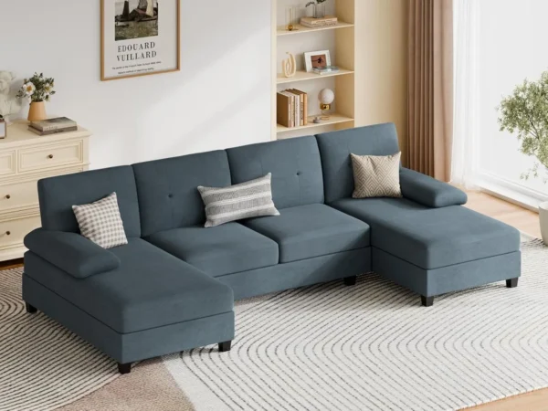 Sectional Couches for Living Room, U-Shaped Sofa with Chaise, 4-seat Large Sectional Modern Couch for Living Room, Apartment