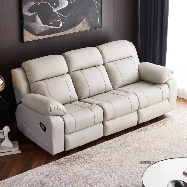 Light Luxury Living Room Sofaa Recliner Multifunctional Leather Sofa Home Theater Living Room Small Apartment Sofa Combination