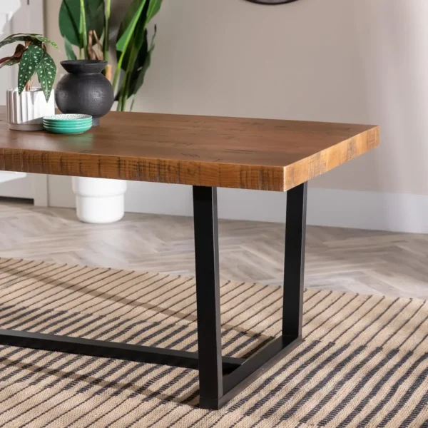 Modern Solid Wood Dining Table, 72 Inch, Rustic Oak bar table home bar table cocktail table led table table home bar furniture - Image 4