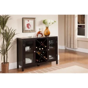 K & B Furniture Co. Espresso Wine Buffet