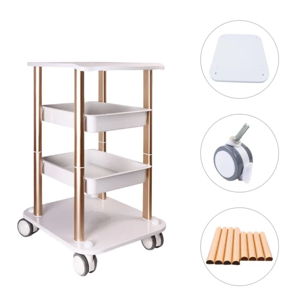 Beauty Salon Trolley Stand,ABS Aluminum Rolling Cart Storage Equipment Machine Organizer for SPA, Hairdressing Machine 330lbs - Image 6