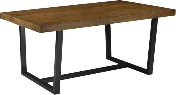 Modern Solid Wood Dining Table, 72 Inch, Rustic Oak bar table home bar table cocktail table led table table home bar furniture - Image 2