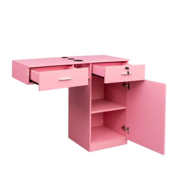 Wall Mount Barber Salon Station Salon Storage Hair Stylist Equipment Set w Appliance Holders Lockable Drawers Storage Cabinet - Image 4