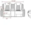 Multifunction Power Air Leather Recliner Sofa Set with LED Lights, Living Room Furniture, Reclining Sofa, loveseat, Chair with - Image 2