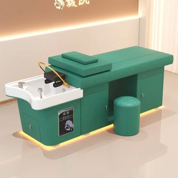Head Spa Massage Bed Salon Furniture with Water Circulation Fumigation Shampoo Bed - Image 5