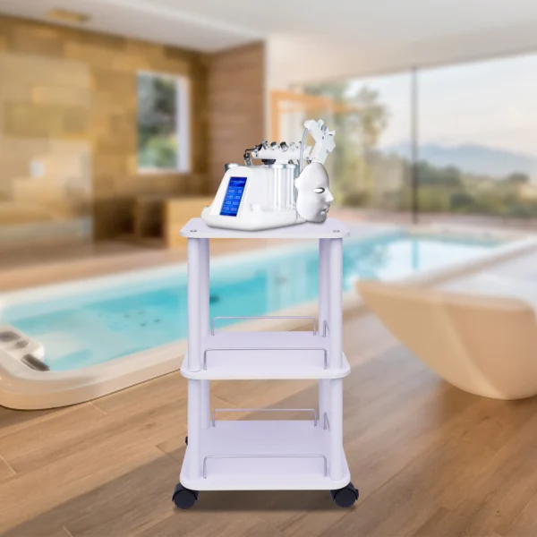 Beauty Salon Trolley Cart Pedestal Rolling Cart Salon Spa Stand Roller Trolley with Wheel Beauty Instrument Tray Rolling Cart - Image 4
