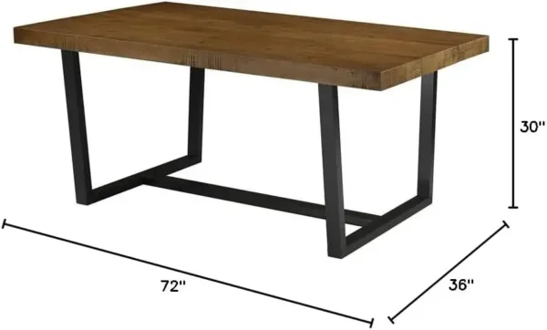 Modern Solid Wood Dining Table, 72 Inch, Rustic Oak bar table home bar table cocktail table led table table home bar furniture - Image 3