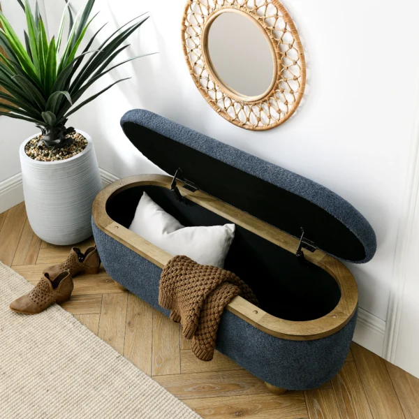 Storage Ottoman Bench, Bedroom Bench with Hidden Storage, Footrest Stool for Living Room Furniture, Entryway, Hotel Use - Image 2