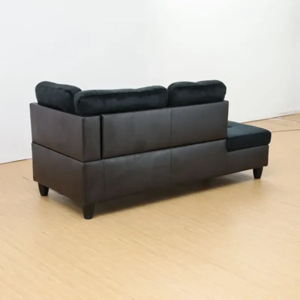 Nordic Dark Blue and Brown Color Lint and PVC 3-Piece Couch Living Room Sofa Set Luxurious and Comfortable Home Couch Furniture - Image 2