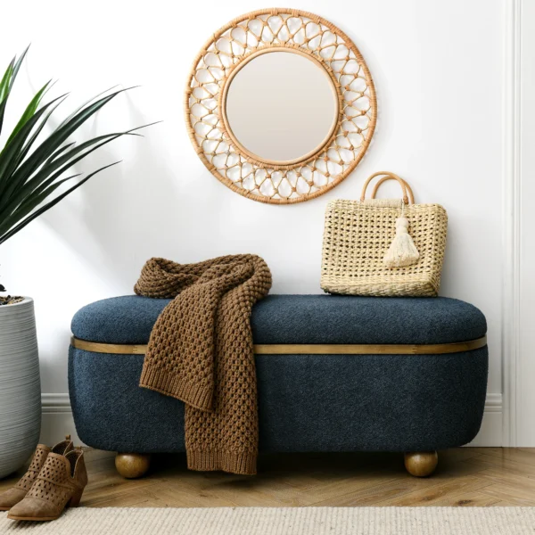 Storage Ottoman Bench, Bedroom Bench with Hidden Storage, Footrest Stool for Living Room Furniture, Entryway, Hotel Use