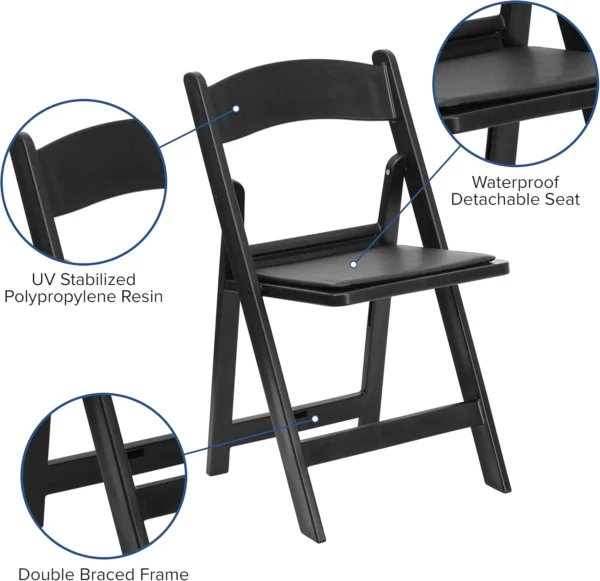 Flash Furniture Hercules Series Folding Chairs For Weddings And Formal Events, Stackable Commercial Event Seats With 1,000-Lb. - Image 5