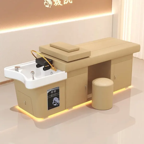 Head Spa Massage Bed Salon Furniture with Water Circulation Fumigation Shampoo Bed - Image 3