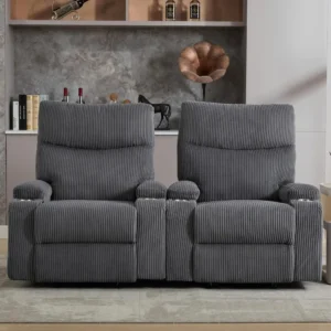 2 Pcs Lazy Boy Recliner Chair, Manual Sofa-3 Comfortable Seating Positions, Ideal for Living Room, Office, RV, or Home Theater,
