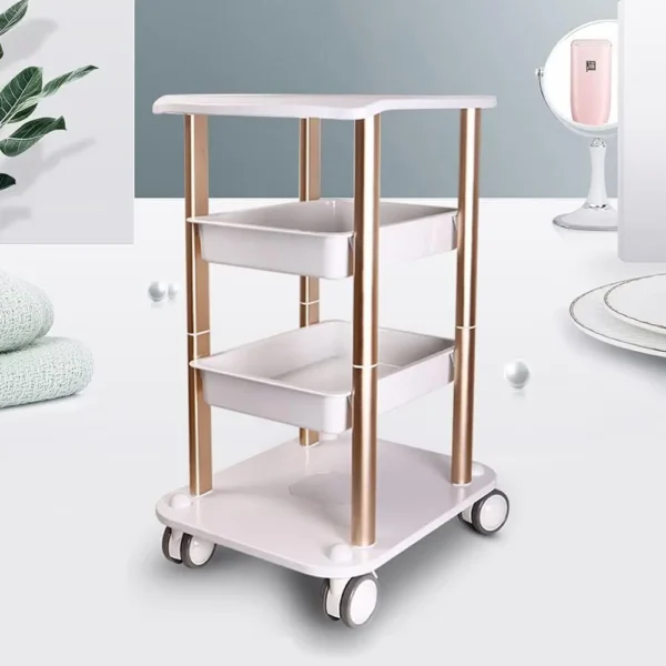 Beauty Salon Trolley Stand,ABS Aluminum Rolling Cart Storage Equipment Machine Organizer for SPA, Hairdressing Machine 330lbs - Image 2