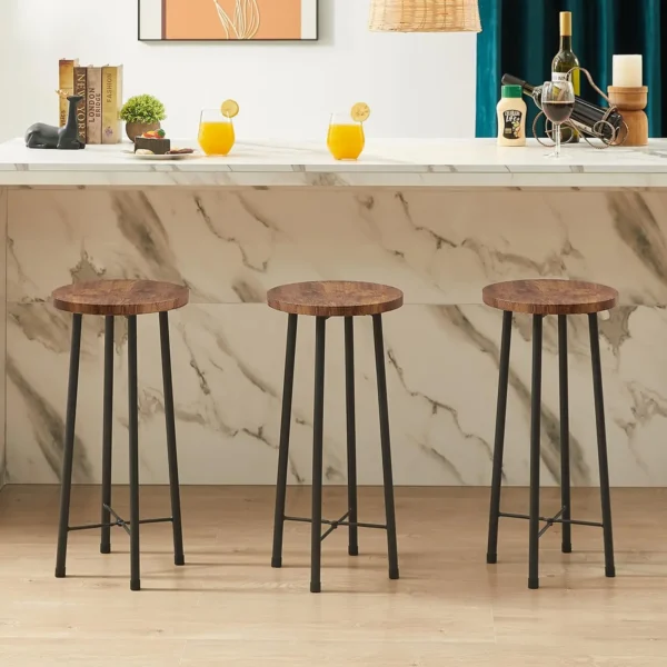 3-Piece Pub Dining Furniture, Counter Height Wood Top for Breakfast Dinner Coffee Nap Conference - Image 4